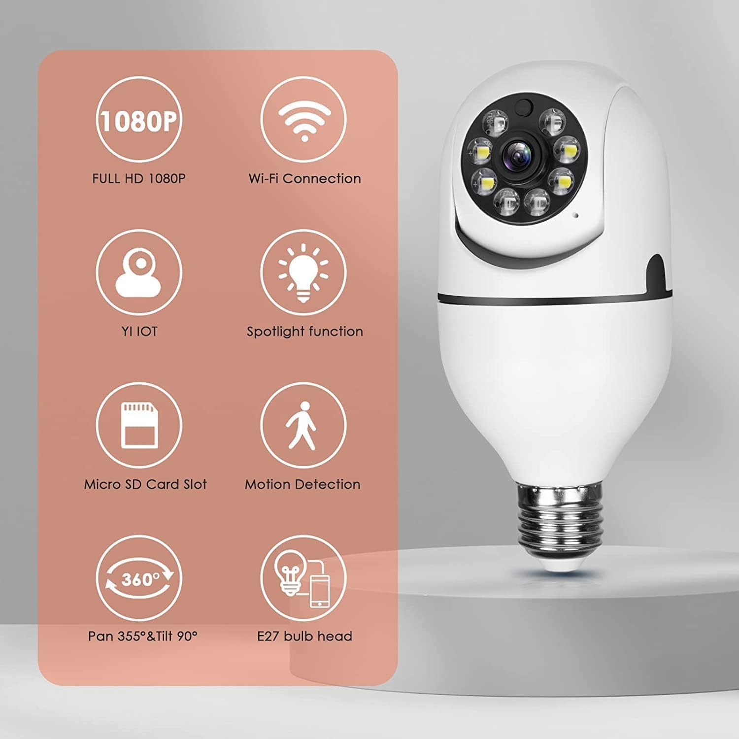 5G Light Bulb Security Camera